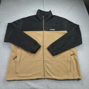 Columbia Jacket Mens XXL Tan Black Steens Mountain Full Zip 2.0 Fleece